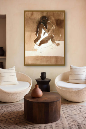 Kamasutra Nude Couple (Embrace) by artist Arun K Mishra displayed in a Modern gallery
