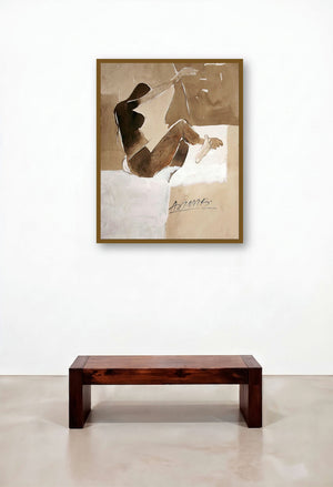 Kamasutra Nude Pose (Contemplation) by artist Arun K Mishra displayed in a Contemporary Hotel Lobby