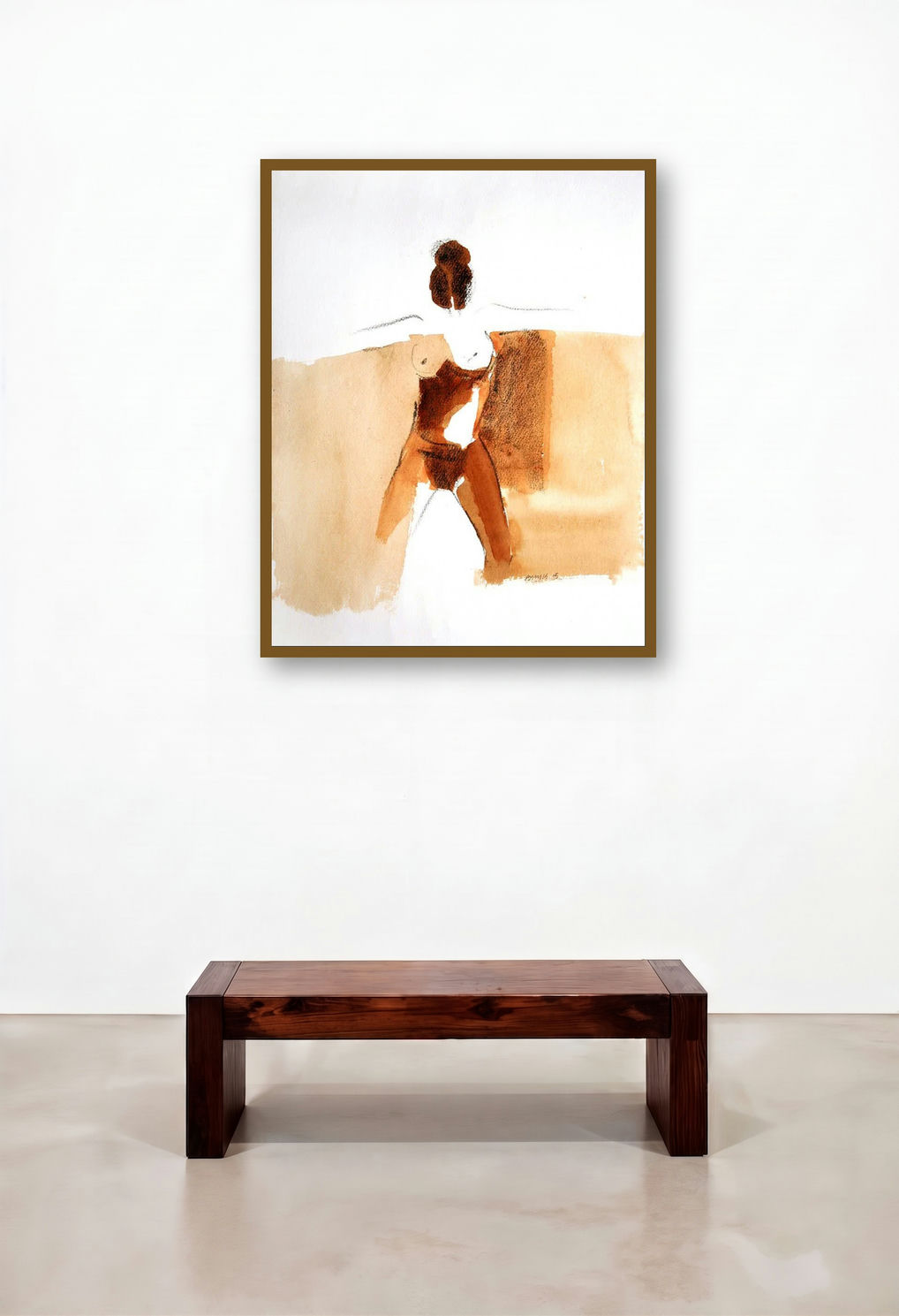 Kamasutra Nude Women (Contour Study) by artist Arun K Mishra displayed in a Transitional Reception Area