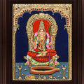Religious tanjore traditional art titled 'Kamatchi Devi Tanjore Painting', 24x18 inches, by artist Myangadi Tanjore on Plywood