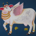 Kamdenu Divine Bloom 1' religious acrylic painting by artist Ganesha Chary, 30x36 inch, on canvas