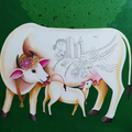 Kamdenu Shaping Tomorrow' religious acrylic painting by artist Ganesha Chary, 38x47 inch, on canvas