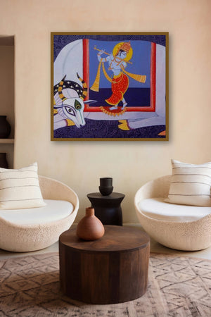 Kamdhenu 5 by artist Bhaskar Lahiri displayed in a Curated gallery