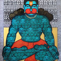Kapeeshwar Lord Of The Monkey 3' religious acrylic-charcoal painting by artist Pratiksha Bothe, 48x36 inch, on canvas