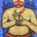 Kapeeshwar Lord Of The Monkeys' religious acrylic-charcoal painting by artist Pratiksha Bothe, 40x24 inch, on canvas