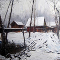 Cityscape oil painting titled 'Kashmir 1', 18x24 inches, by artist Vijay Jadhav on canvas