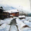 Cityscape oil painting titled 'Kashmir 4', 18x24 inches, by artist Vijay Jadhav on canvas