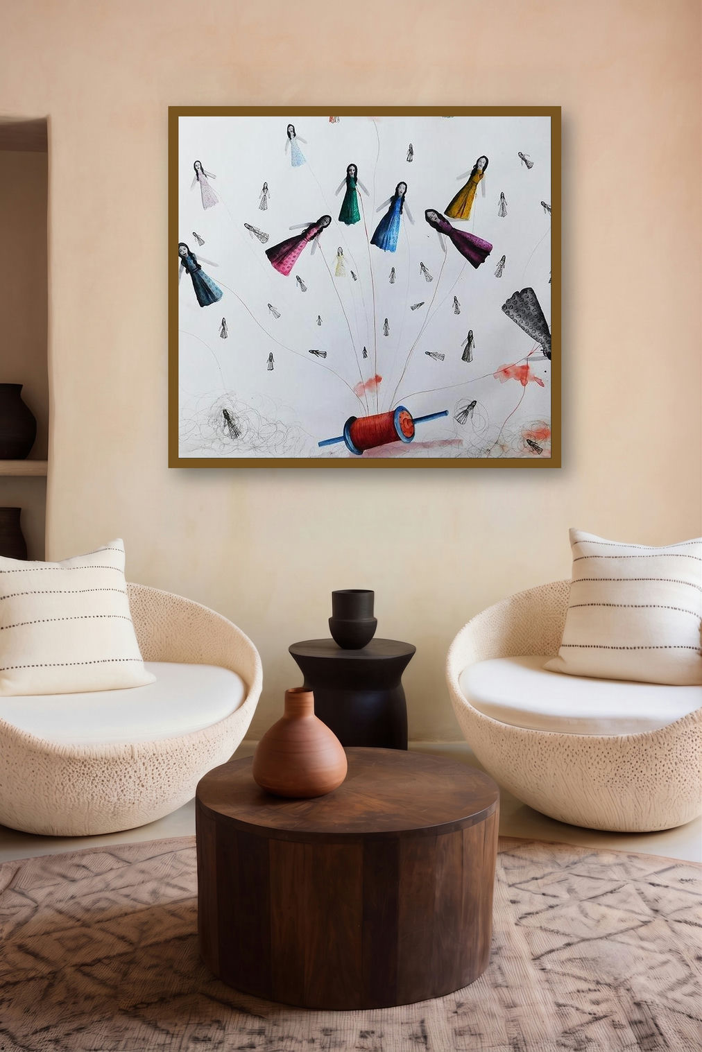 Kati Patanga (Boundless Aspirations) by artist Pranita Das displayed in a Curated gallery