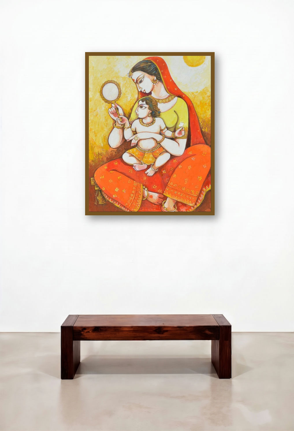 Kaushlya Ke Ram by artist Manisha Srivastava displayed in a Transitional Lounge