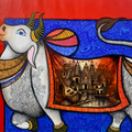 Kedar 2' religious acrylic painting by artist Mrinal Dutt, 32x39 inch, on canvas