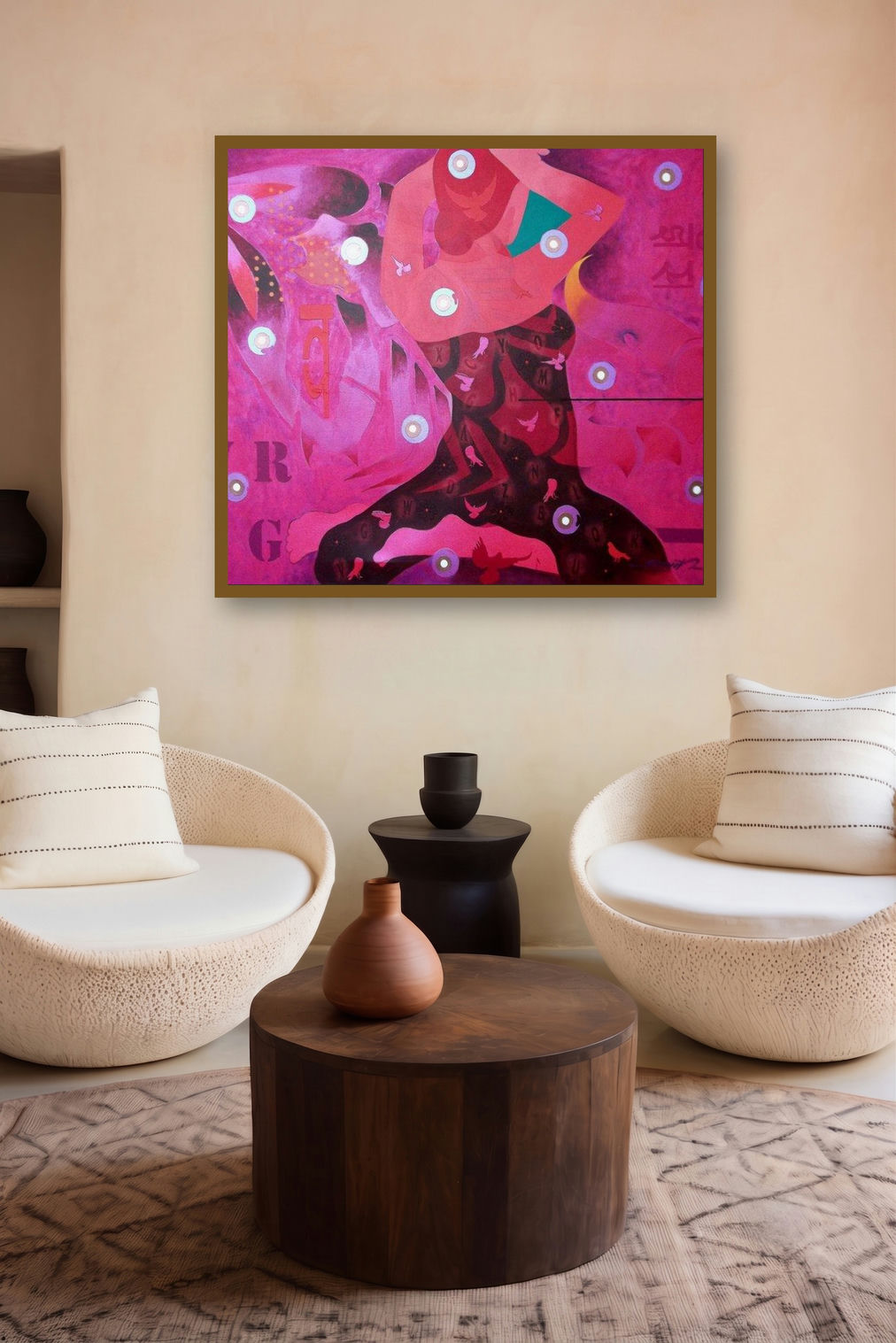Keeping by artist Ranjit Singh displayed in a Museum Style gallery