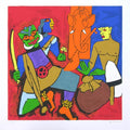 Figurative serigraphs painting titled 'Kerala 1', 41x40 inches, by artist M. F. Husain on Paper