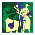 Figurative serigraphs painting titled 'Kerala 4', 41x40 inches, by artist M. F. Husain on Paper