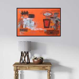 In-situ view of Bhuneshwar Azaad's 'Khairagarh (The Red Thread)' painting in a room