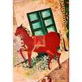 Animals oil painting titled 'khoya samya', 24x48 inches, by artist Deepali Mundra on Canvas