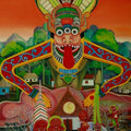 Religious oil painting titled 'Kim Purushan The Lord Of Land Deities', 48x36 inches, by artist Rejeesh Sarovar on Canvas