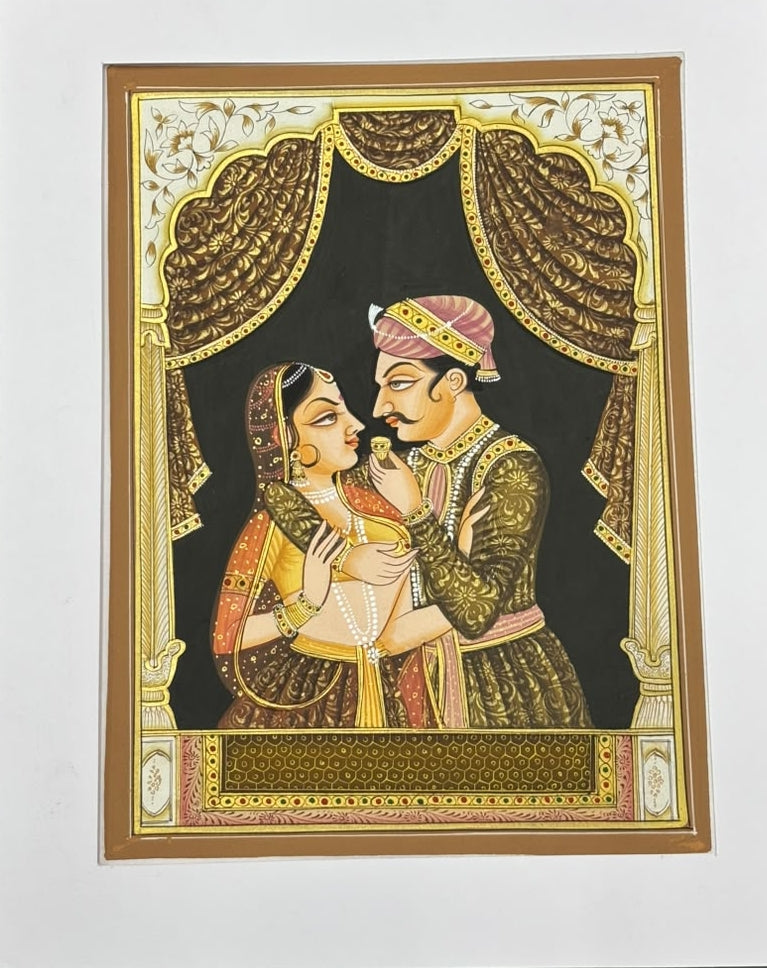 King And Queen' figurative miniature Traditional Art by artist Unknown, 10x8 inch, on silk