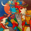 Figurative acrylic painting titled 'King And Queen 13', 24x30 inches, by artist Avinash Deshmukh on Canvas