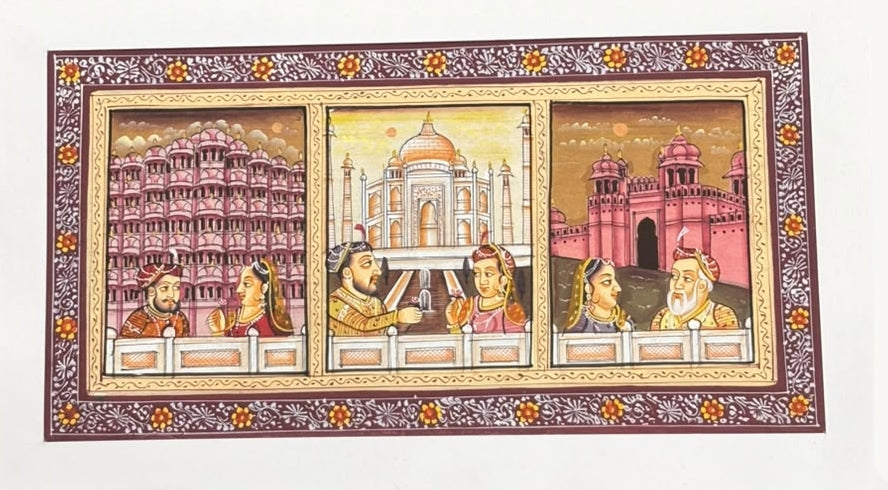 King And Queen' figurative miniature Traditional Art by artist Unknown, 6x10 inch, on paper