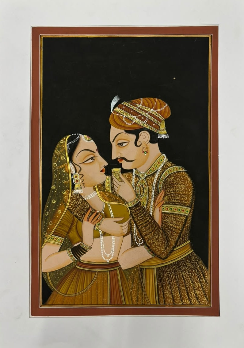 King And Queen' figurative miniature Traditional Art by artist Unknown, 16x11 inch, on silk