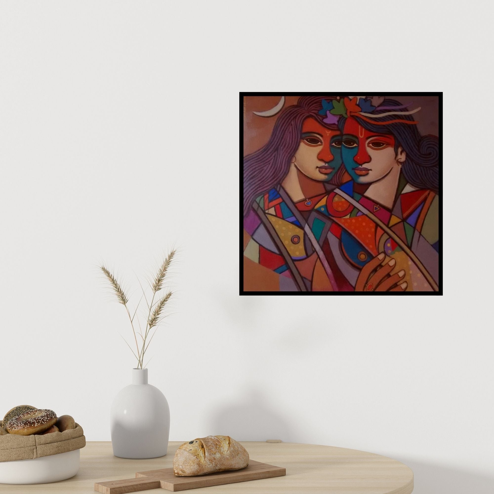 In-situ view of Avinash Deshmukh's 'King And Queen 7' painting in a room