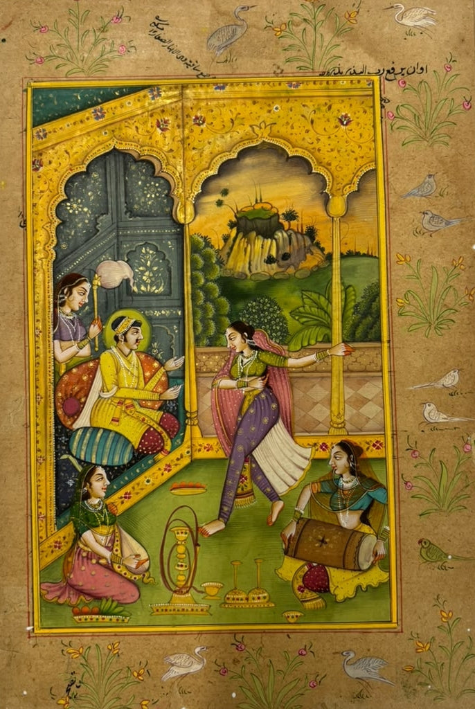 King Surrounded With Queens In Palace 2' figurative miniature Traditional Art by artist Unknown, 10x7 inch, on paper