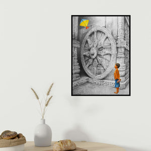 In-situ view of Milind Varangaonkar's 'Kite' painting in a room