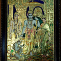 Religious tanjore traditional art titled 'Kodandarama Tanjore Painting', 24x18 inches, by artist VANI VIJAY on Plywood