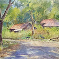 Landscape watercolor painting titled 'Kokan House 2', 18x24 inches, by artist Riyaj Shikalgar on Paper