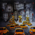Transportation acrylic painting titled 'Kolkata My City 10', 24x24 inches, by artist Payel Mitra Sarkar on Canvas