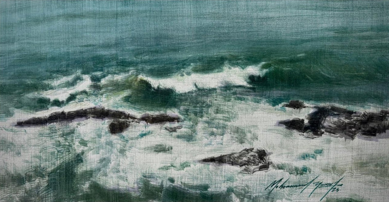 Konkan 4' seascape watercolor painting by artist Mohammad Yousuf, 7x14 inch, on paper