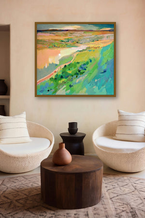 Konkan Iii (Rolling Hills) by artist Sikandar Mulla displayed in a Luxury gallery