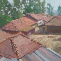 'Konkan Village' landscape watercolor painting by artist Abhijit Jadhav, 24x30 inch, on paper