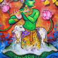 Krishna 1' religious acrylic painting by artist Arjun Das, 36x24 inch, on canvas