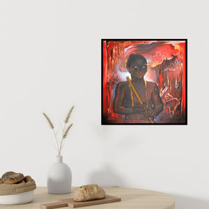 In-situ view of Chandranath Banerjee's 'Krishna' painting in a room