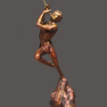 Krishna' religious Brass, Metal sculpture by artist Rohan Sonavane, 24x10 inch, on brass, metal
