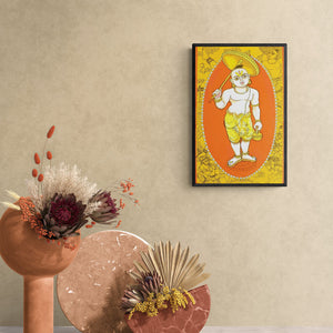 In-situ view of Manisha Srivastava's 'Vaman Avatar (Vishnu's Vamana Avatar)' painting in a room