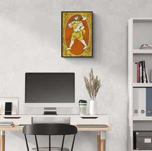 In-situ view of Manisha Srivastava's 'Parashuram Avatar (Vishnu's Parashuram Avatar)' painting in a room