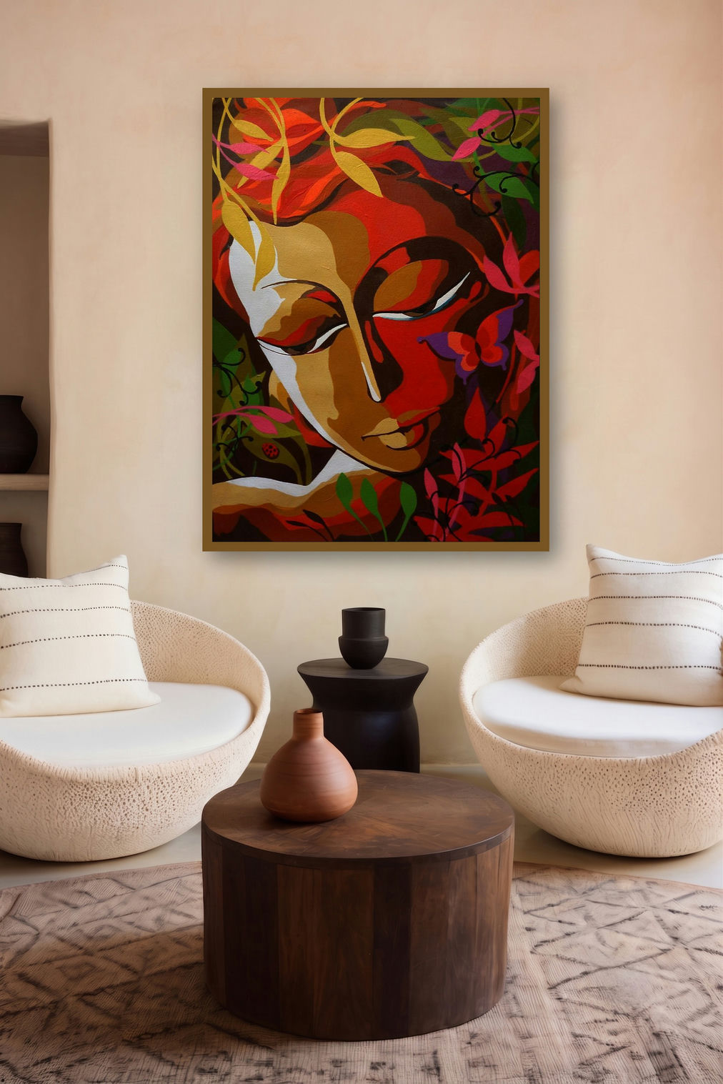 Krishna I (Slumbering in Nature's Embrace) by artist Dhananjay Mukherjee displayed in a Designer gallery