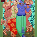 'Krishna Leela' religious acrylic painting by artist Sekhar Roy, 60x48 inch, on canvas