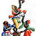 Lifestyle craft titled 'Krishna Makhan Matki', 17x14 inches, by artist Nitesh on Wrought Iron