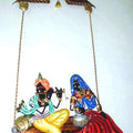Lifestyle craft titled 'Krishna Radha', 12x24 inches, by artist Nitesh on Wrought Iron