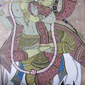 Folk Art fabric painting titled 'Krishna Radha Tasar Cloth Painting IV', 20x12 inches, by artist Pradeep Swain on Cloth