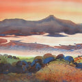 Landscape watercolor painting titled 'Krishna Valley Panchgani 16', 22x44 inches, by artist Sunil Kale on Arches Paper