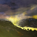Krishna Valley Panchgani' landscape watercolor painting by artist Sunil Kale, 22x30 inch, on paper