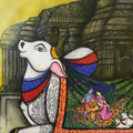 Krishnavallabha' religious acrylic-oil painting by artist Mrinal Dutt, 32x38 inch, on canvas