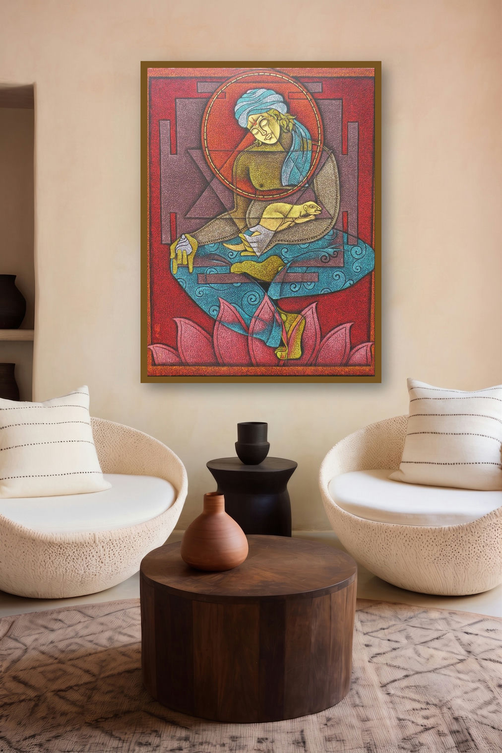 Kuber by artist Satyajeet Shinde displayed in a Curated gallery