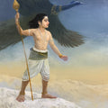 Kumar Kartikeya' religious oil painting by artist Abhisarika Nayika, 30x24 inch, on canvas