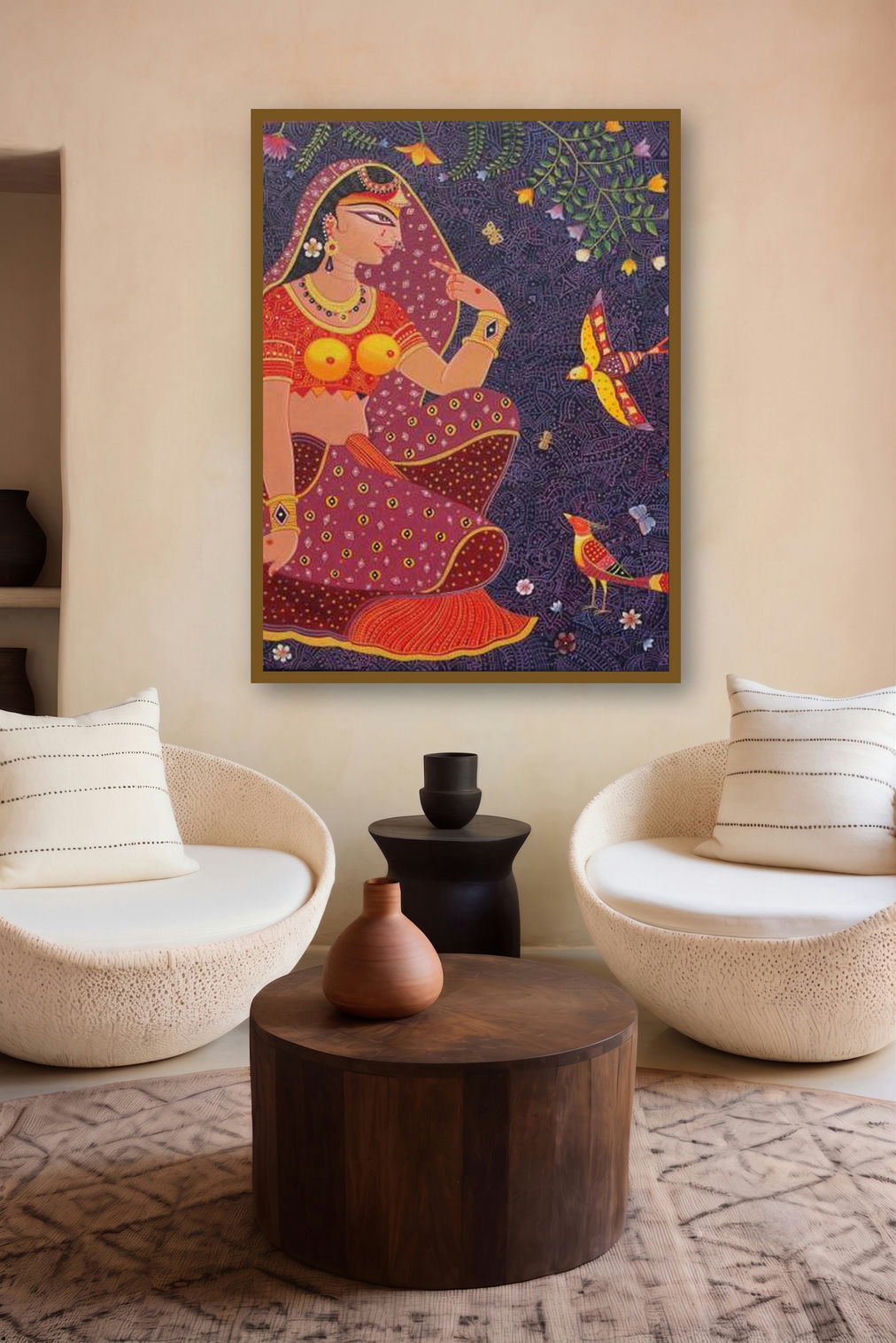 Kunjoban 2 by artist Bhaskar Lahiri displayed in a Indian Art gallery