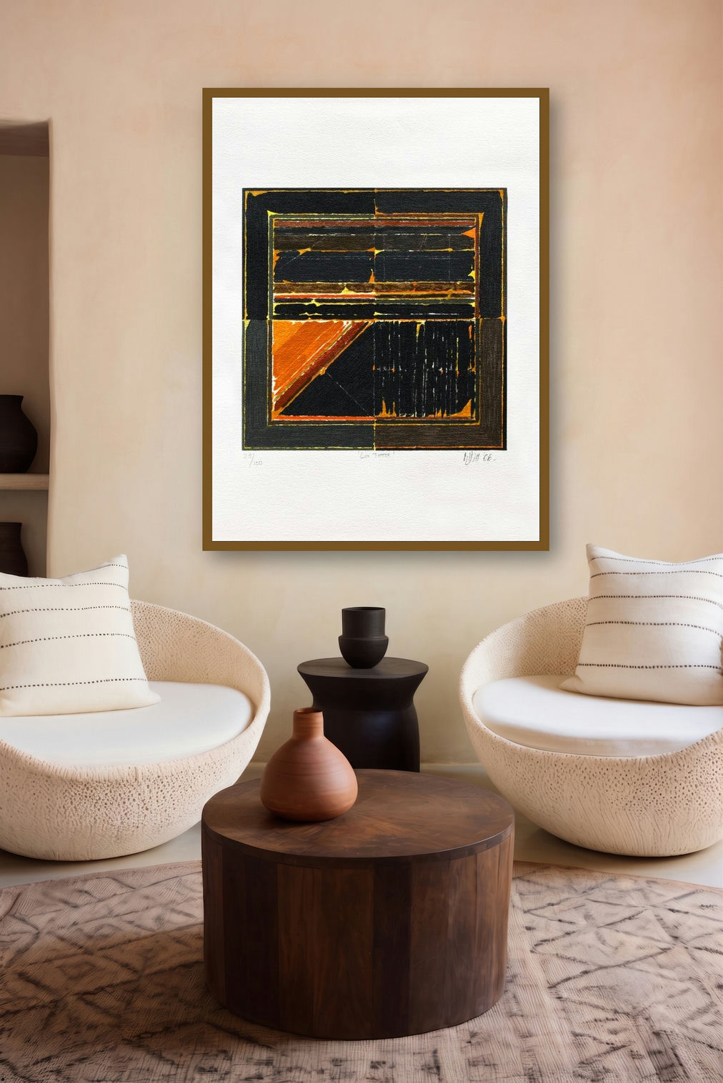 La Terre by artist S H Raza displayed in a Curated gallery